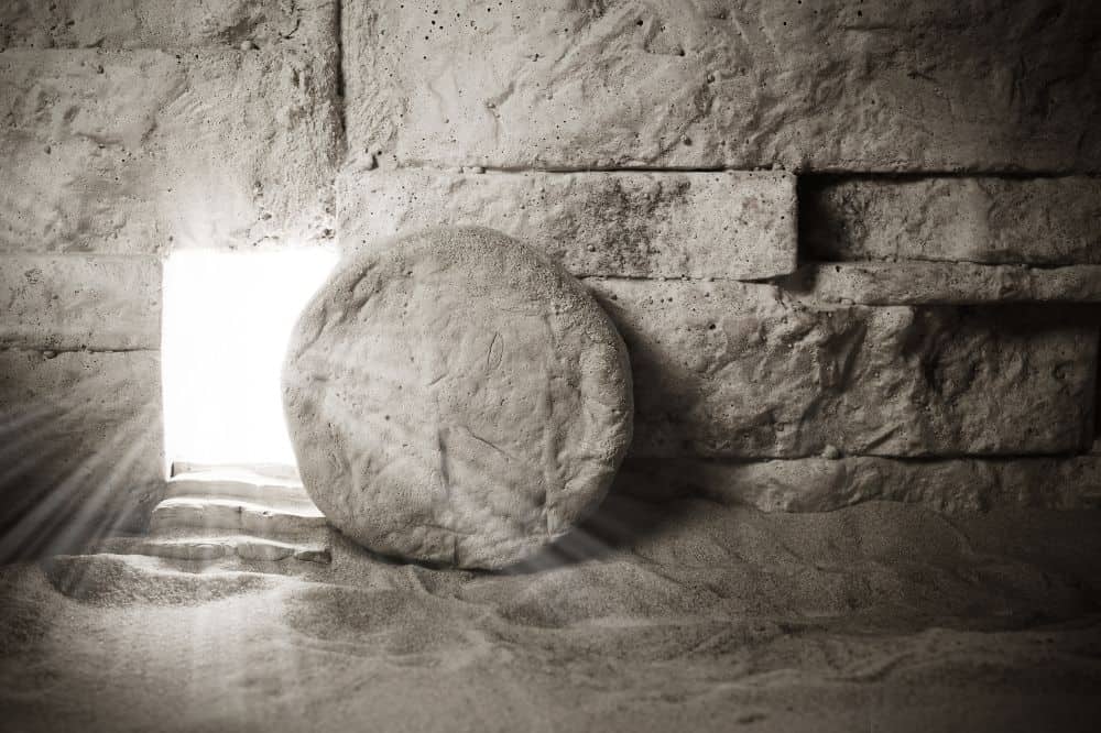 Ancient stone wheel in a historic archaeological site representing biblical significance and spiritual heritage.